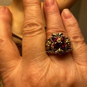 Barbara Bixby size 7 Garnet Ring with Bag